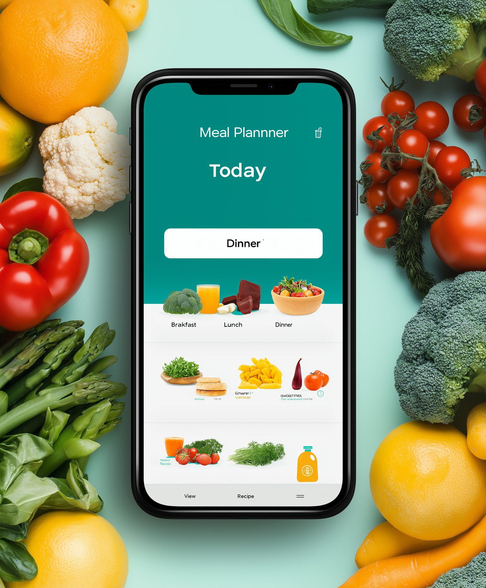 Femme préparant un repas sain avec des légumes frais et fruits rouges avec son fils
