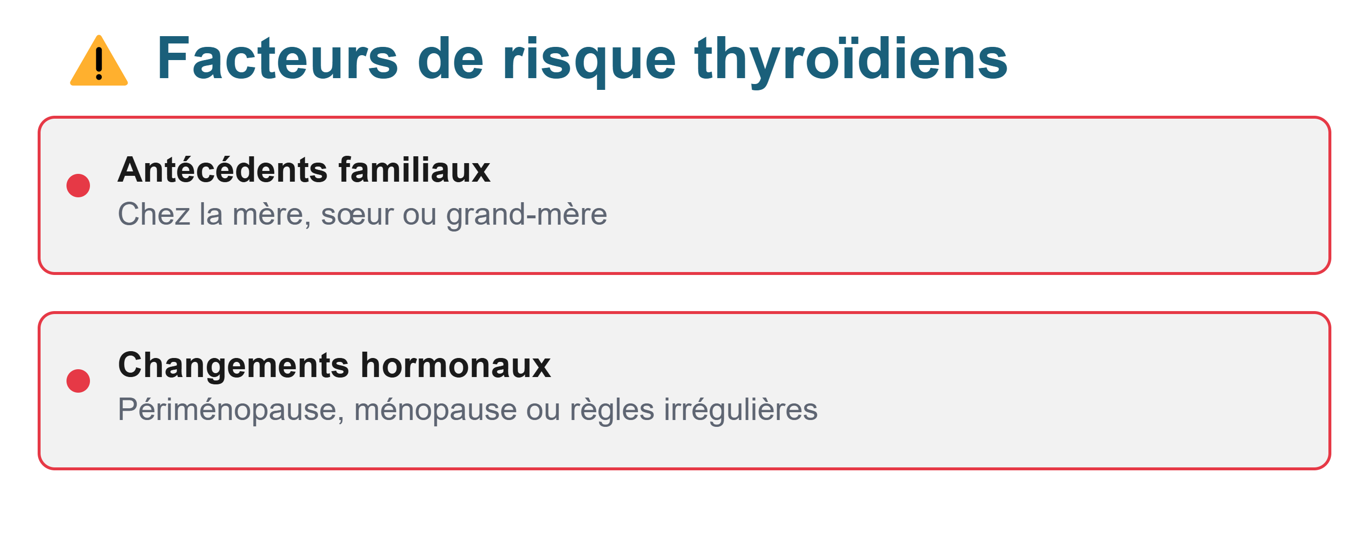 Facteurs de risque thyroïdiens chez les femmes : antécédents familiaux et changements hormonaux