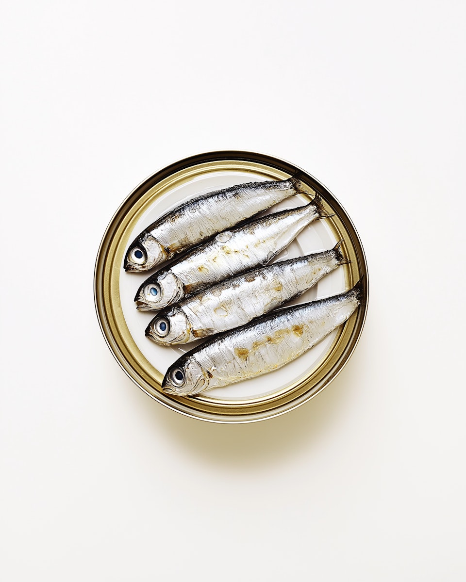 Sardines entières dans une boîte métallique, riches en vitamine B12